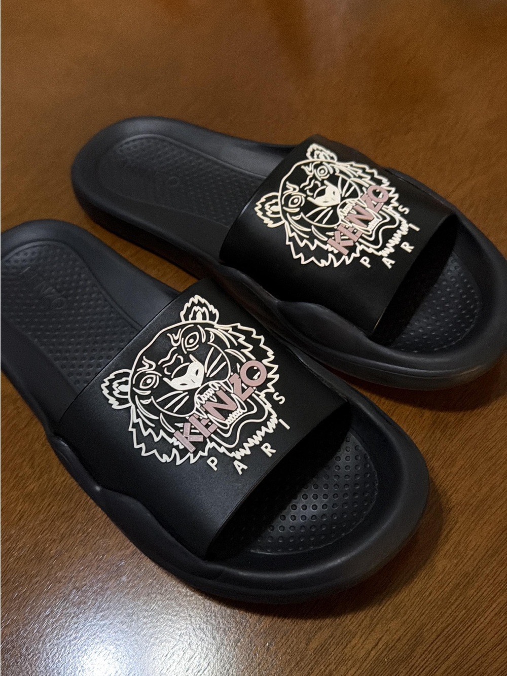 Men's Black Brand Slides